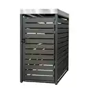 Bild 1 von 1er Mülltonnenverkleidung mit Pflanzdach aus Edelstahl, ca. 68 x 80 x 124 cm - Anthrazit