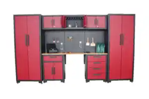 Garagenschrank 8 tlg. 330x 47x 193 cm, rot