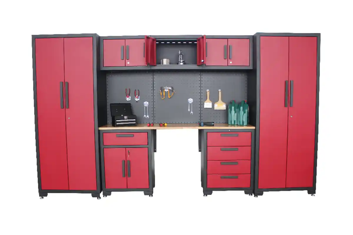 Bild 1 von Garagenschrank 8 tlg. 330x 47x 193 cm, rot