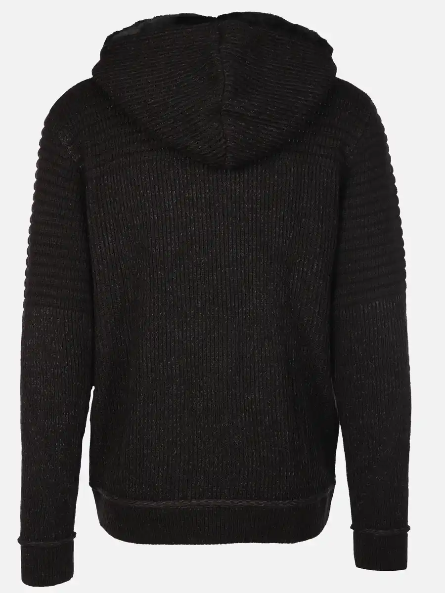 Bild 2 von Herren Strickjacke mit Kapuze Schwarz