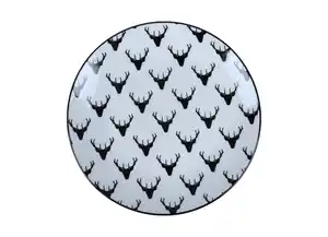 Weihnachts-Teller Porzellan mit Rentier-Motiv