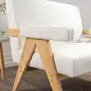 Bild 3 von 2-Sitzer Sofa, Doppelsofa mit Armlehne, ca. 111L x 82,5B x 84,5H cm - Weiß