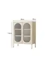 Bild 4 von Metallschrank Sideboard mit Sicherheitsglas-Türen MORU, ca. 110 x 80 x 40 cm - Creme