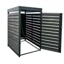 Bild 3 von 1er Mülltonnenverkleidung mit Pflanzdach aus verzinktem Stahl, ca. 68 x 80 x 124 cm - Anthrazit