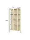 Bild 4 von Vitrinenschrank aus Metall mit klaren Glastüren, ca. 180 x 80 x 40 cm - Creme