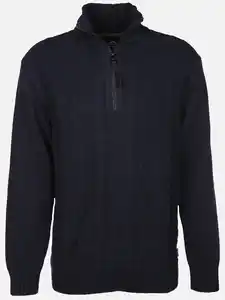 Herren Stricktroyer mit Zopfmuster Blau