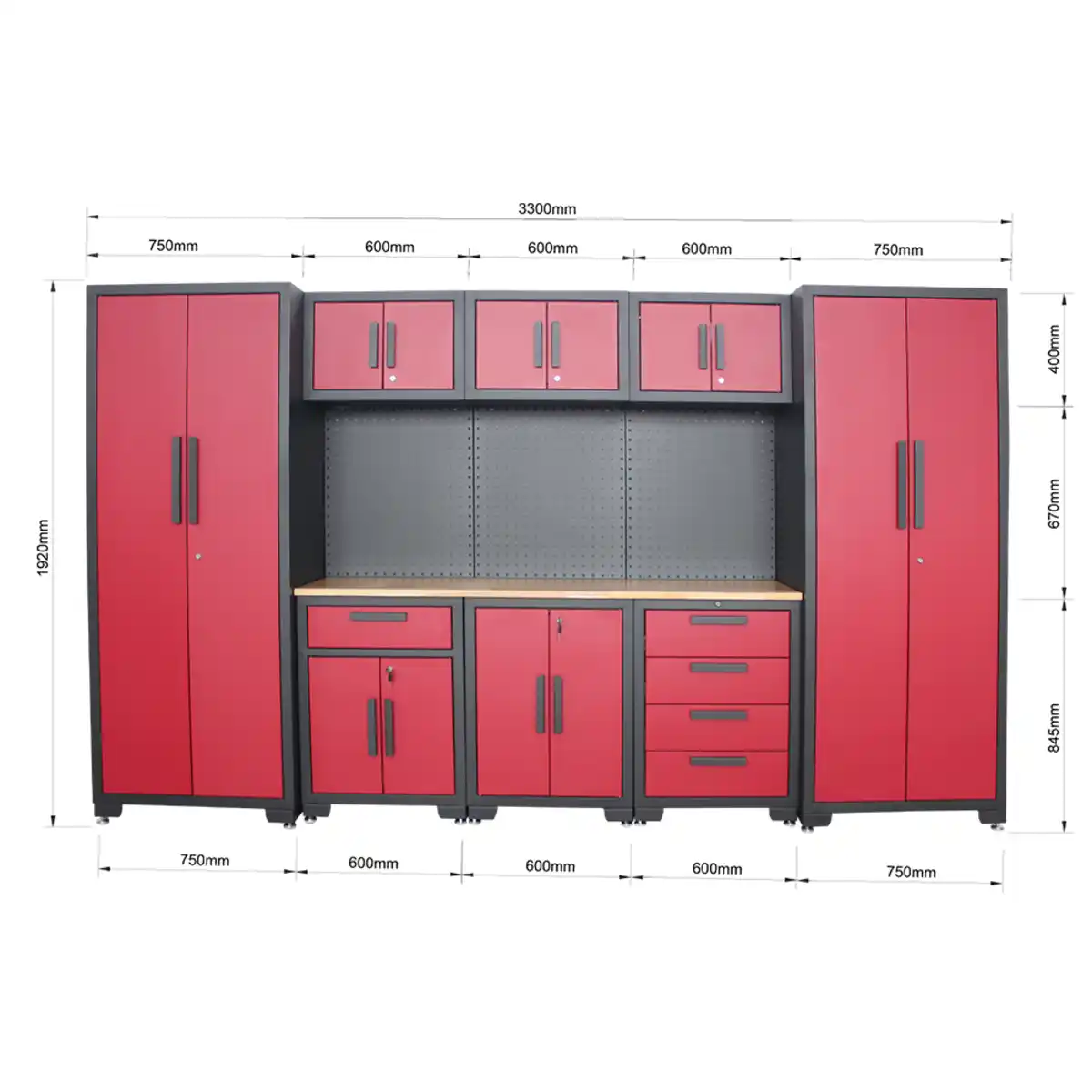 Bild 3 von Garagenschrank 8 tlg. 330x 47x 193 cm, rot