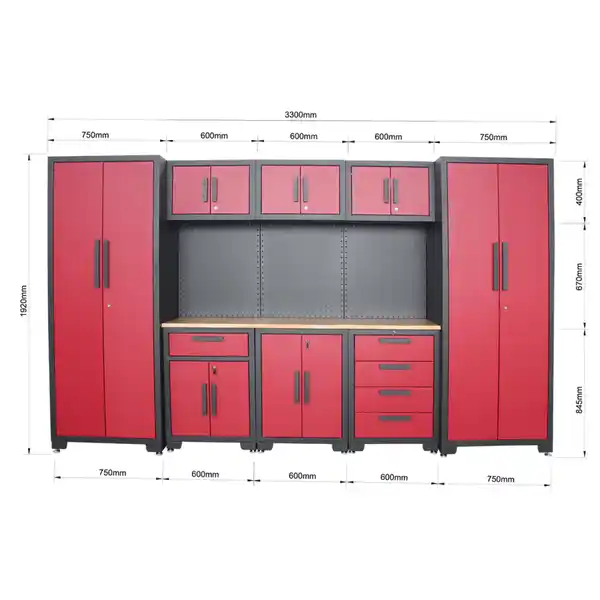 Bild 3 von Garagenschrank 8 tlg. 330x 47x 193 cm, rot