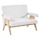 Bild 1 von 2-Sitzer Sofa, Doppelsofa mit Armlehne, ca. 111L x 82,5B x 84,5H cm - Weiß