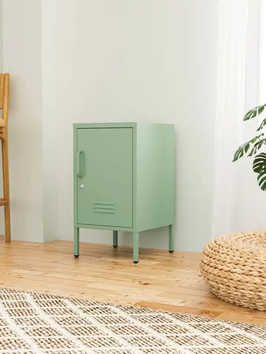 Bild 2 von Metall-Aufbewahrungsschrank Nachttisch mit Schloss, ca. 69 x 38 x 40 cm - Sage