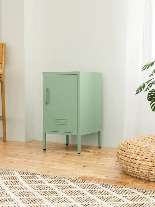 Bild 2 von Metall-Aufbewahrungsschrank Nachttisch mit Schloss, ca. 69 x 38 x 40 cm - Sage