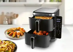 GOURMETmaxx FryUp Vertikale Doppelkammer-Heißluftfritteuse 2x5L