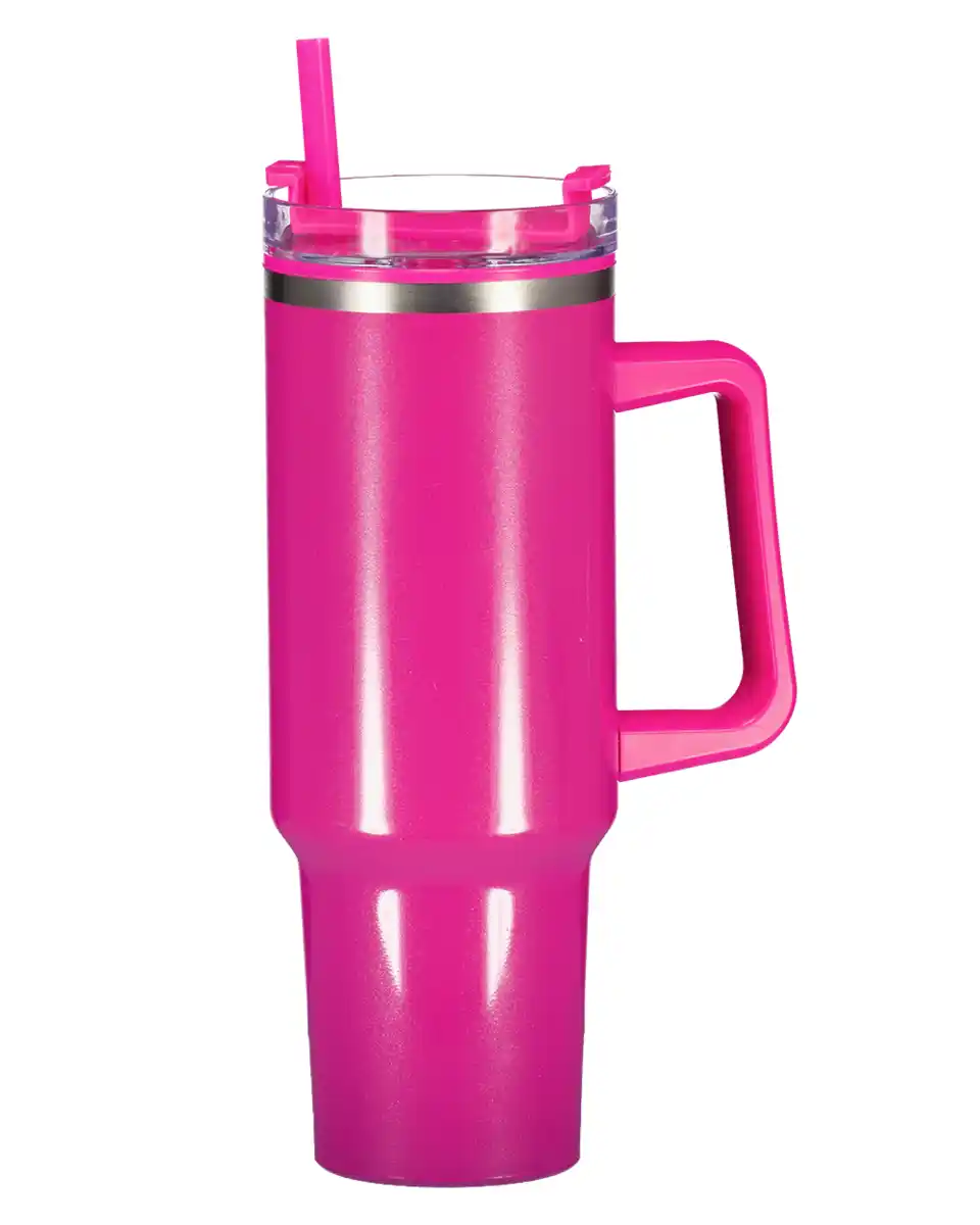 Bild 1 von Becher mit Strohhalm - Rosa, Rosa, One size