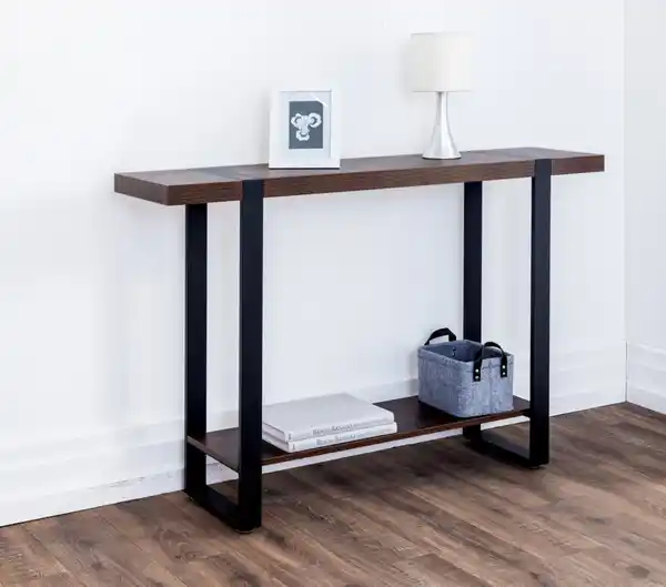 Bild 2 von Flurregal, ca. 120 x 30 x 81 cm - Braun/Schwarz