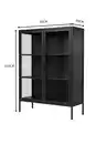 Bild 4 von Metall-Vitrinenschrank mit klaren Glastüren, ca. 110 x 80 x 40 cm - Schwarz