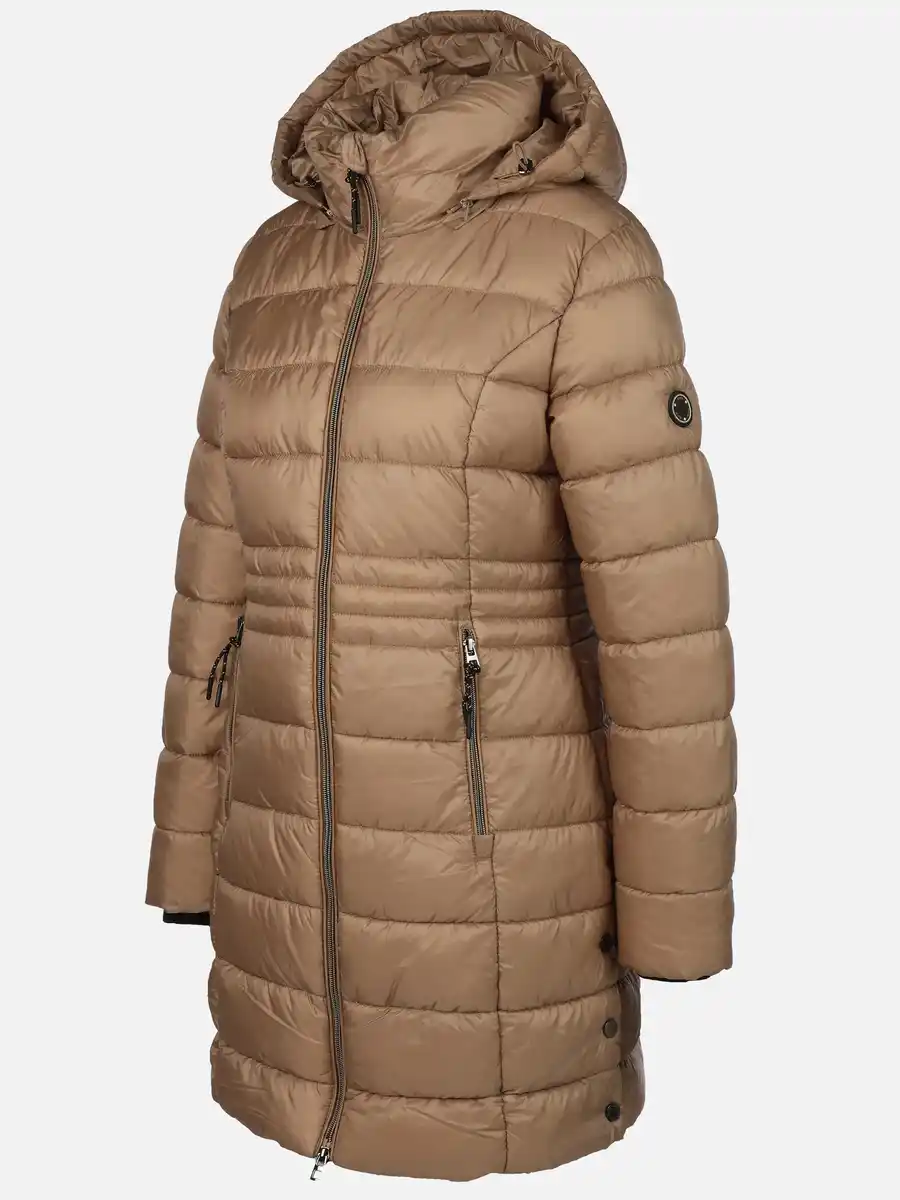 Bild 3 von Damen Steppmantel mit Kapuze Braun