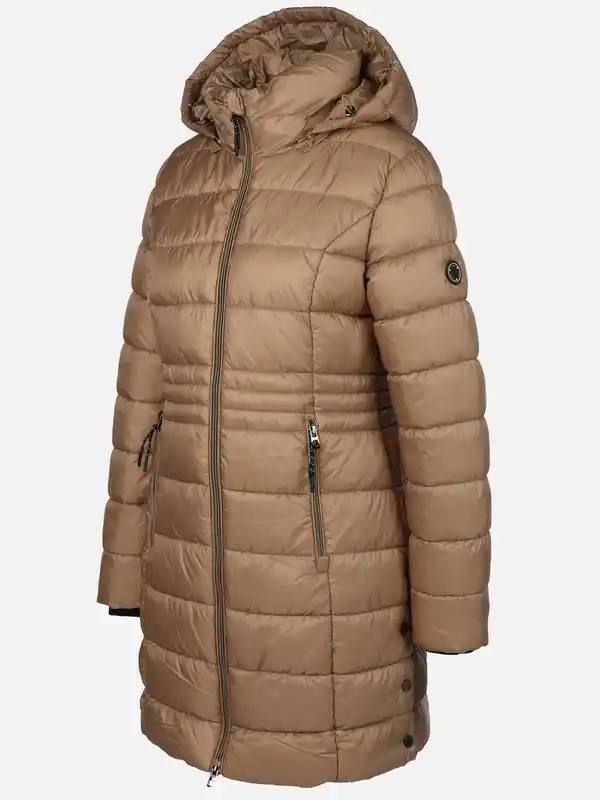 Bild 3 von Damen Steppmantel mit Kapuze Braun