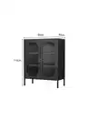 Bild 4 von Metallschrank Sideboard mit  Sicherheitsglas-Türen MORU, ca. 110 x 80 x 40 cm - Schwarz