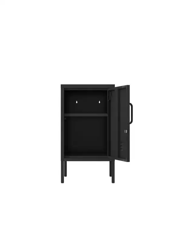 Bild 3 von Metall-Aufbewahrungsschrank Nachttisch mit Schloss, ca. 69 x 38 x 40 cm - Schwarz