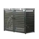 Bild 1 von 2er Mülltonnenverkleidung mit Pflanzdach aus Edelstahl, ca. 132 x 80 x 124 cm - Anthrazit