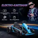 Bild 3 von HOMCOM Kinder Elektro Gokart Drift Kart mit langsamem Start, Musik, Hupe, Blau