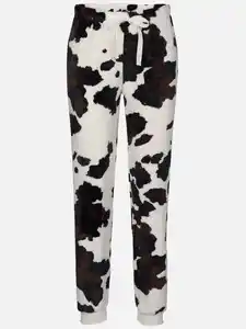 Damen Kuschelfleecehose mit Motiv Weiß