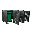 Bild 2 von 3er Mülltonnenverkleidung mit Pflanzdach aus verzinktem Stahl, ca. 196 x 80 x 124 cm - Anthrazit