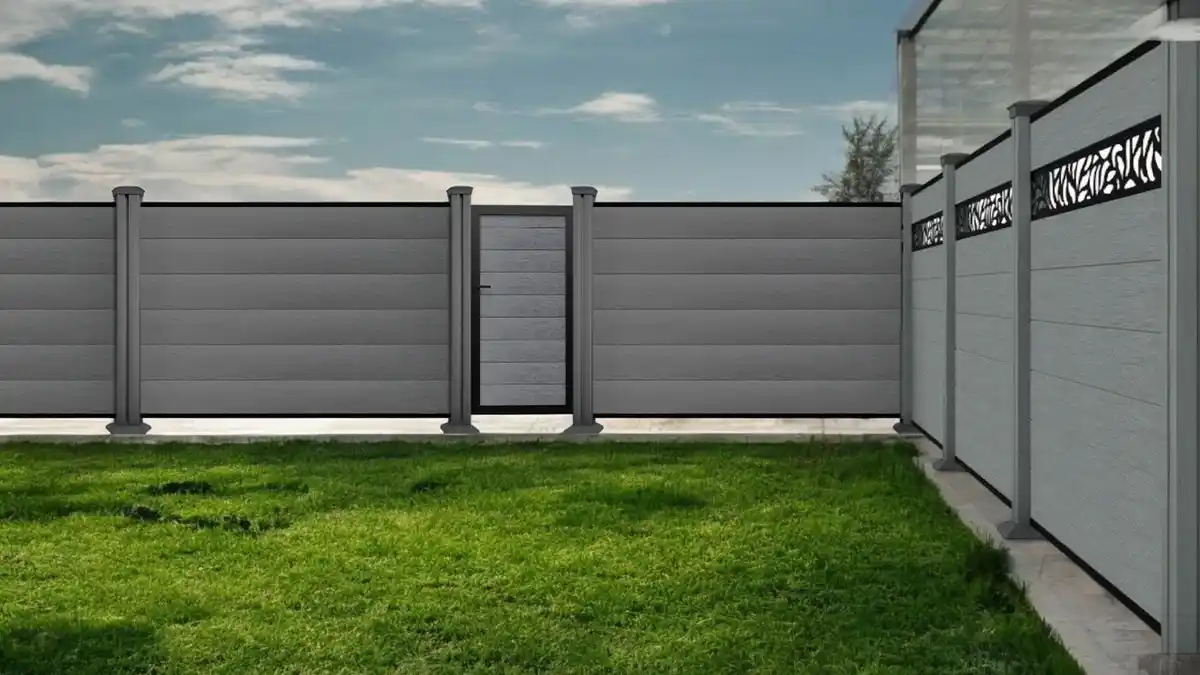 Bild 2 von WPC Gartentor CORTADO, ca. 180 x 90 cm - inkl. Schlüssel & Montagezubehör - Grau