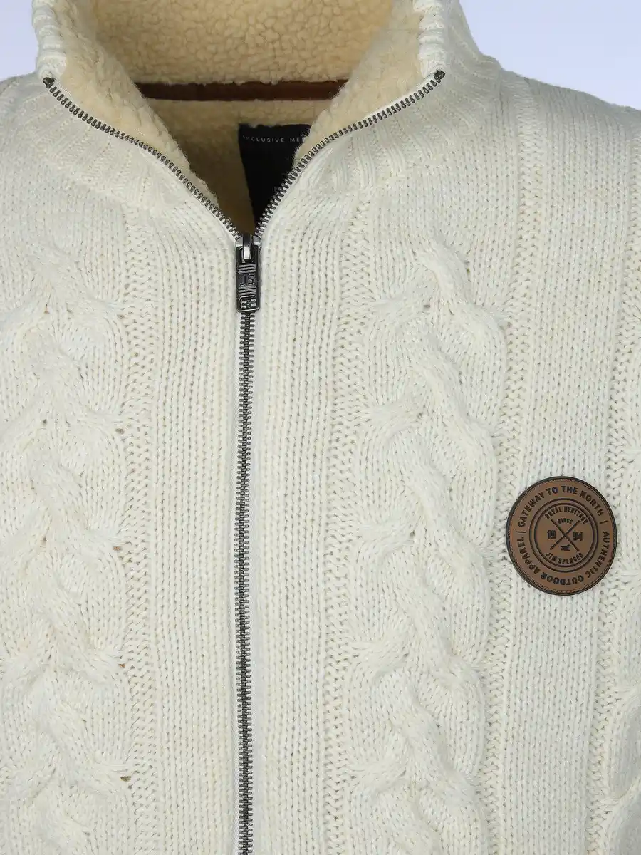 Bild 3 von Herren Strickjacke, warm wattiert Weiß