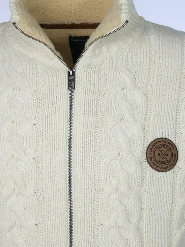 Bild 3 von Herren Strickjacke, warm wattiert Weiß