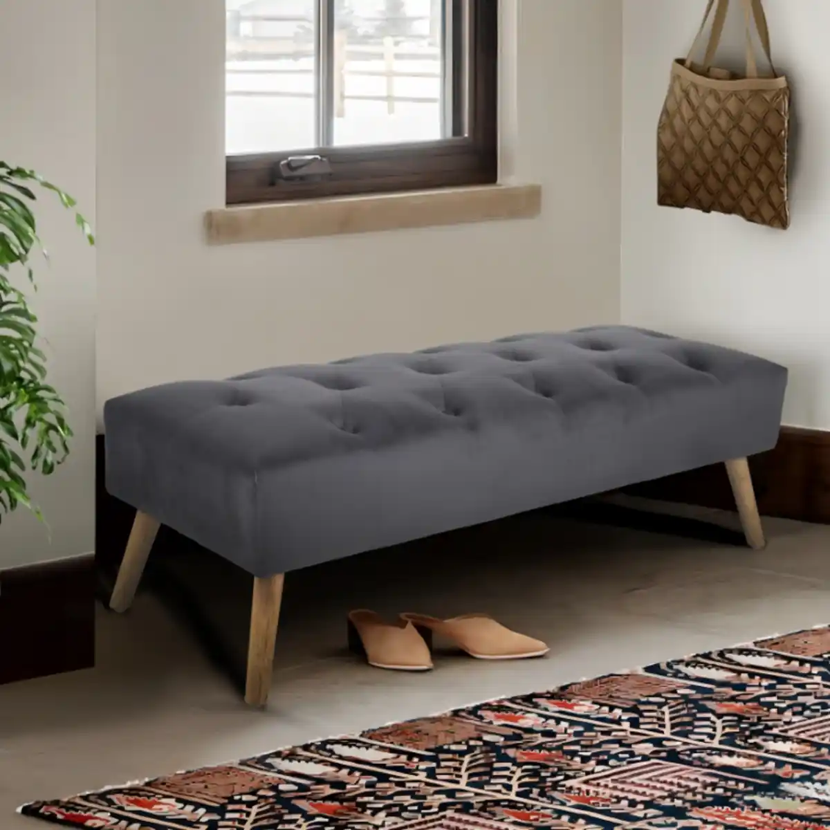 Bild 1 von Hocker, ca. 126 x 49 x 42 cm - Dunkelgrau