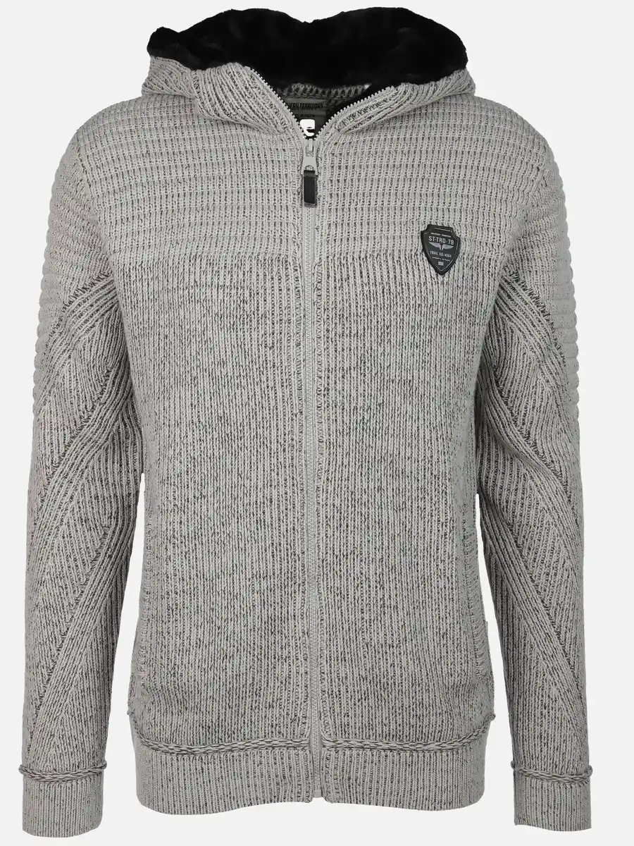 Bild 1 von Herren Strickjacke mit Kapuze Grau