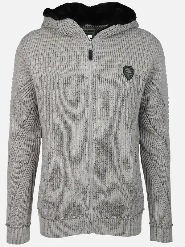 Bild 1 von Herren Strickjacke mit Kapuze Grau