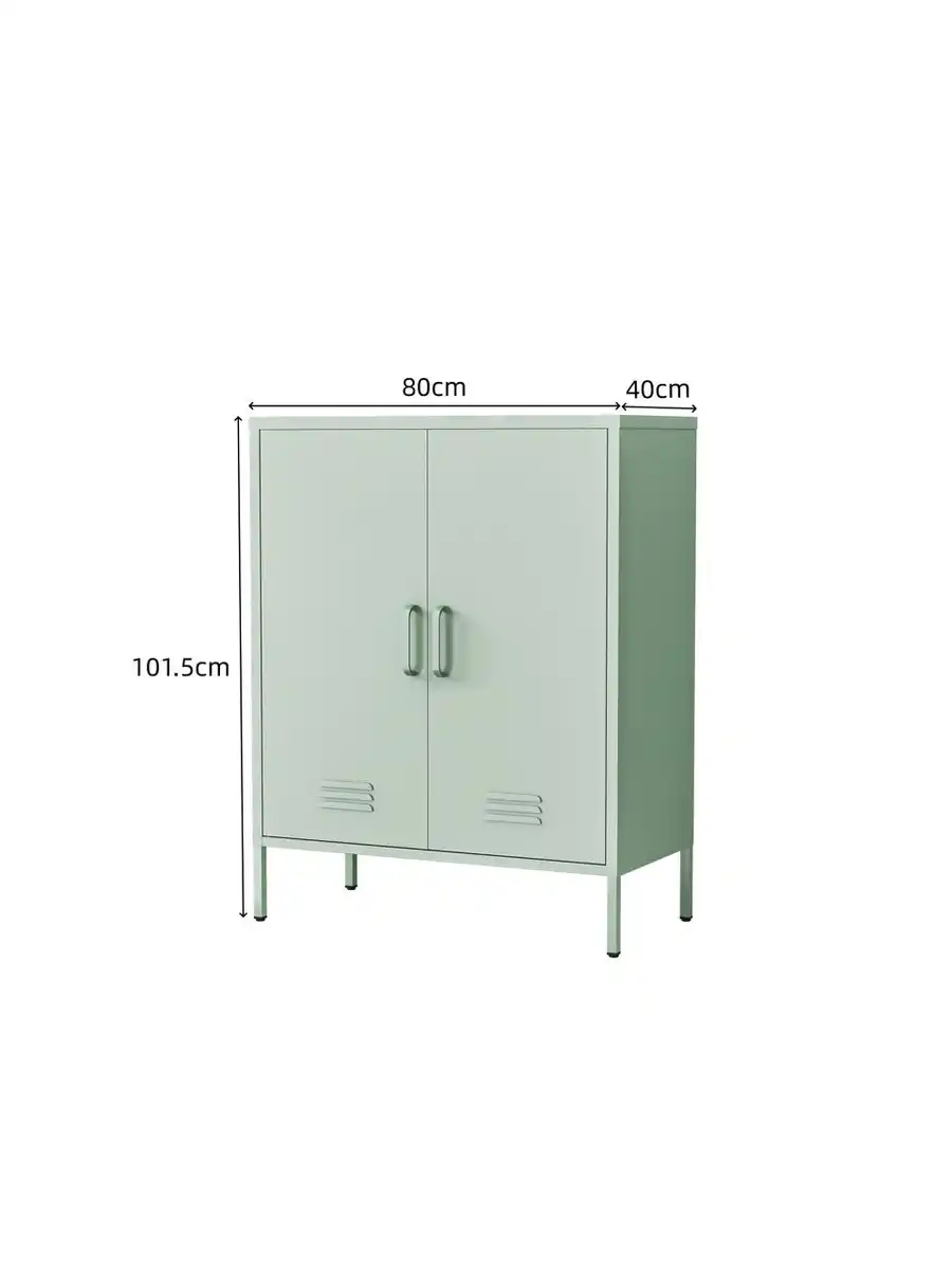 Bild 4 von Metall-Aufbewahrungsschrank Sideboard mit zwei Türen, ca. 101,5 x 80 x 40 cm - Sage