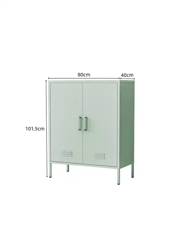 Bild 4 von Metall-Aufbewahrungsschrank Sideboard mit zwei Türen, ca. 101,5 x 80 x 40 cm - Sage