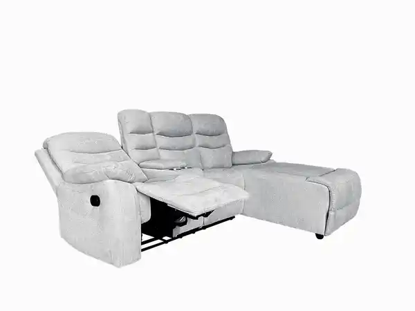 Bild 4 von Relax-Ecksofa mit Funktionssesseln, ca. 237 x 179x 108 cm - Hellgrau
