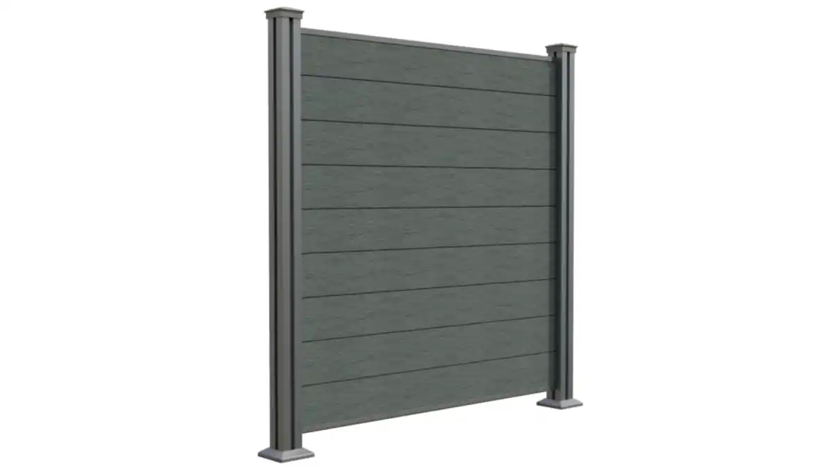 Bild 3 von WPC-Sichtschutzzaun CORTADO - 5x Element + 6x Pfosten - Grau