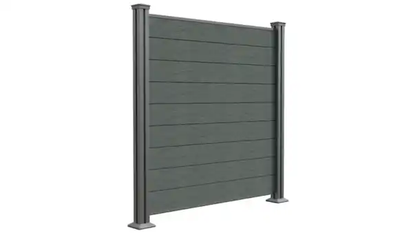 Bild 3 von WPC-Sichtschutzzaun CORTADO - 5x Element + 6x Pfosten - Grau