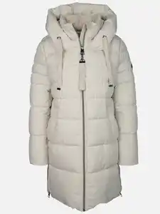 Damen Steppmantel mit Kapuze Beige