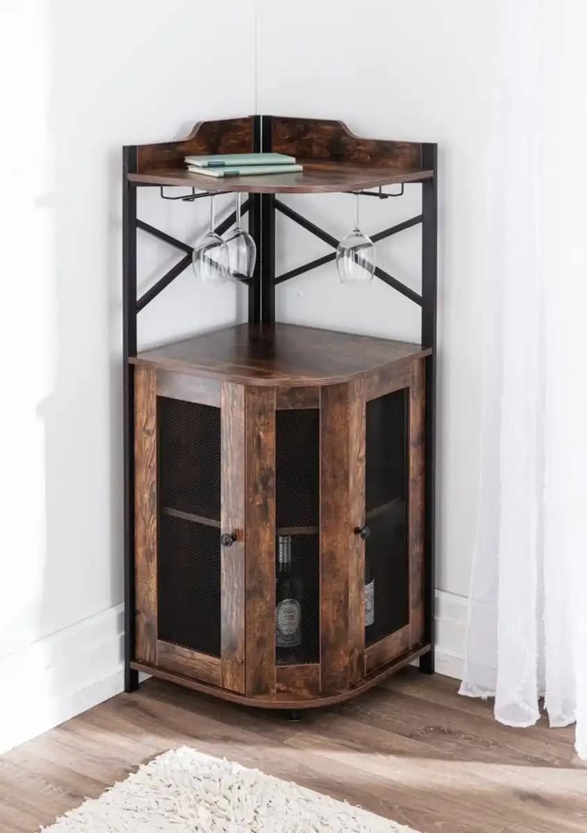 Bild 2 von Eckregal, ca. 47,5 x 47,5 x 130 cm - Braun