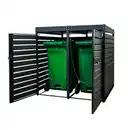 Bild 2 von 2er Mülltonnenverkleidung mit Pflanzdach aus verzinktem Stahl, ca. 132 x 80 x 124 cm - Anthrazit