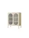 Bild 1 von Metallschrank Sideboard mit Sicherheitsglas-Türen MORU, ca. 110 x 80 x 40 cm - Creme