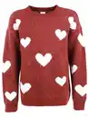 Bild 1 von Mädchen Strickpullover mit Herzen Rot