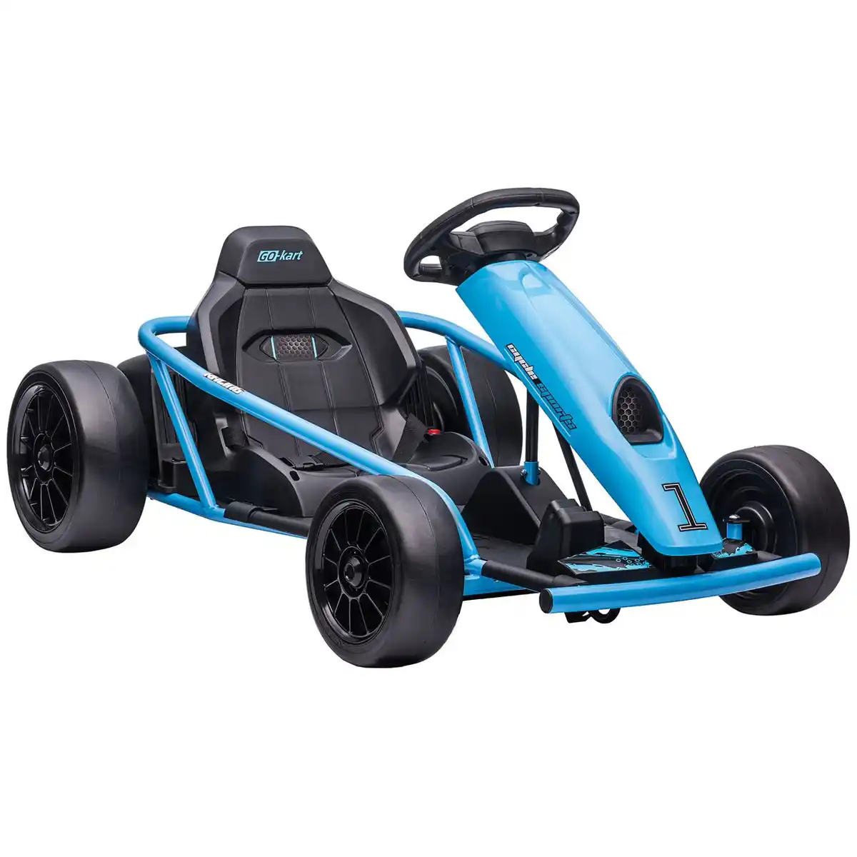 Bild 1 von HOMCOM Kinder Elektro Gokart Drift Kart mit langsamem Start, Musik, Hupe, Blau