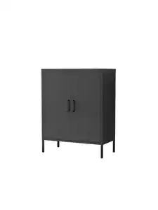 Metall-Aufbewahrungsschrank Sideboard mit zwei Türen, ca. 101,5 x 80 x 40 cm - Schwarz