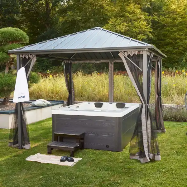 Bild 2 von Outdoor Whirlpool WHITE MARBLE inkl. Treppe und Thermoabdeckung