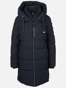 Damen Steppmantel mit Kapuze Blau