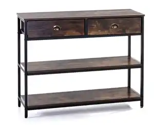 Wohnzimmerregal mit 2 Schubladen, ca. 100 x 30 x 80 cm - Braun