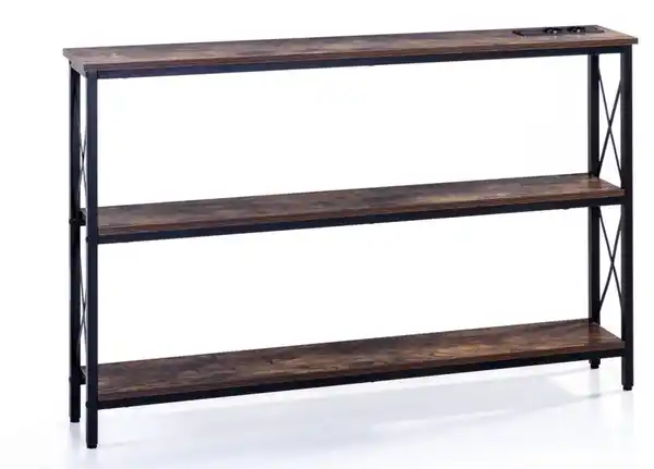 Bild 1 von Wohnzimmerregal mit 3 Etagen, ca. 120 x 20 x 80 cm - Braun