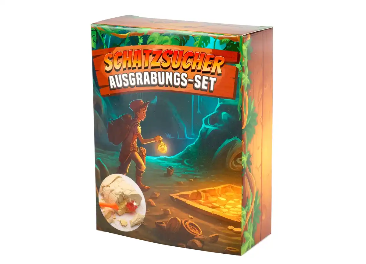 Bild 1 von Schatzsucher Ausgrabungs-Set Tonblock mit Ausgrabungswerkzeug und Pinsel